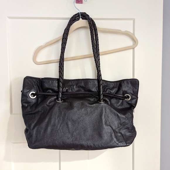 Chic Black Leather Tote Bag Desmo , genuine leather black 🖤 brown 🤎 - Picture 1 of 12